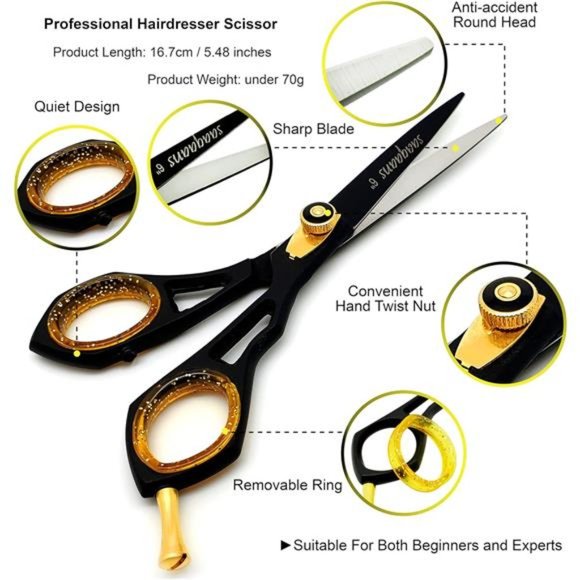 Professional Barber Shears Kit Tools - Hair Cutting Scissors Set for Hairdresser - Picture 4 of 7